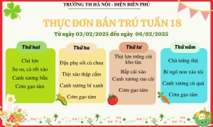 Thực đơn bán trú tuần 18, năm học 2024-2025