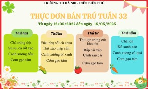 Thực đơn bán trú tuần 32, năm học 2024-2025