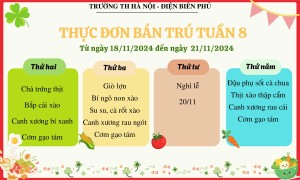 Thực đơn bán trú tuần 8, năm học 2024-2025